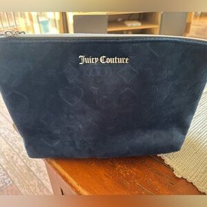 Juicy Couture Navy Blue Velour Makeup Bag